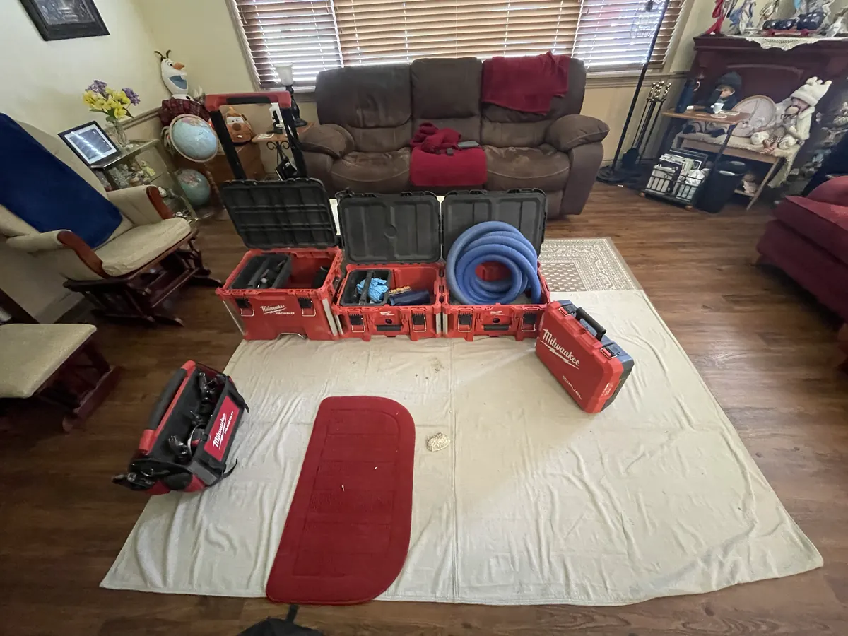 Living Room Cleaning Equipment Setup provided by Air Pro UT.